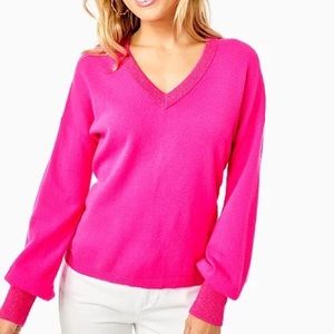 LILLY PULITZER - NWT - CASHMERE! Jasmina Cashmere Sweater in Bougainvillea Pink